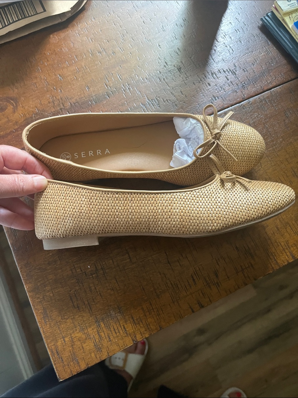 Brand new raffia ballet flats size 8